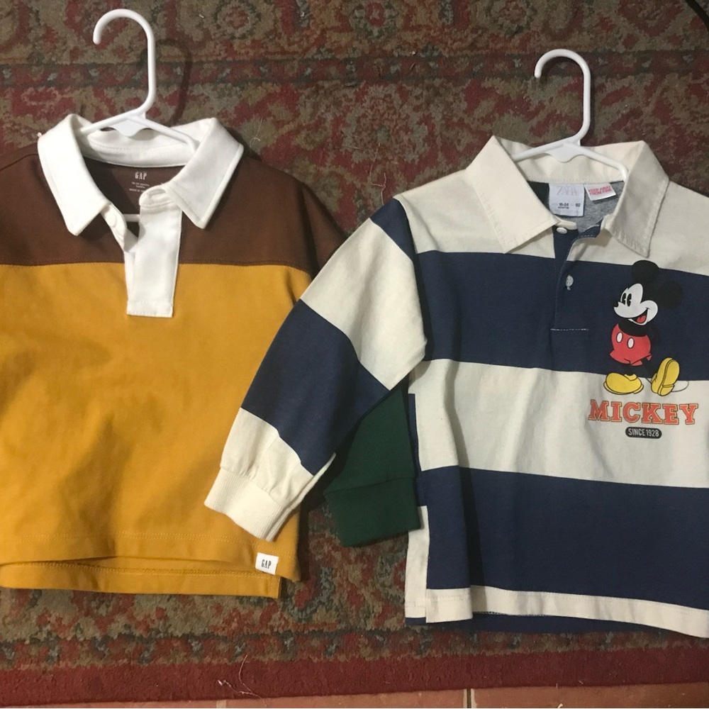 18-24 boy toddler Disney long sleeve shirts with collar